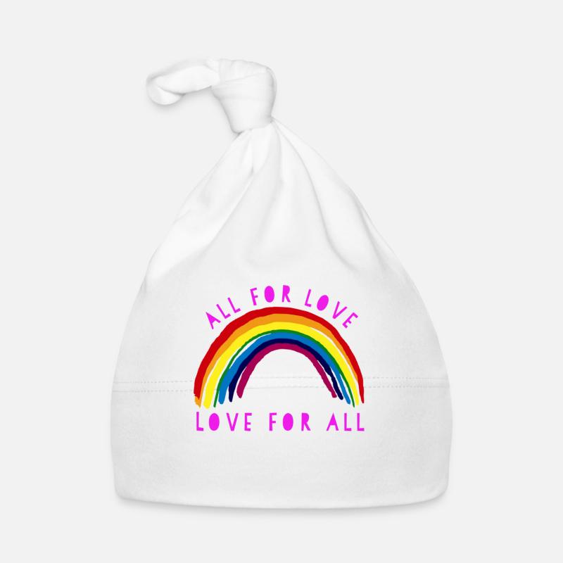 Arc-en-ciel, arc-en-ciel, arc-en-ciel, arc-en-ciel - Bonnet bio Bébé - blanc