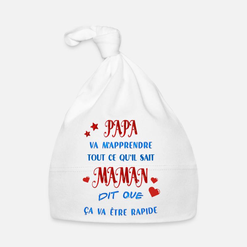 Body bébé papa et maman - Bonnet bio Bébé - blanc
