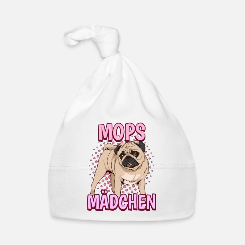 Mops Mädchen Baby Bio-Mütze