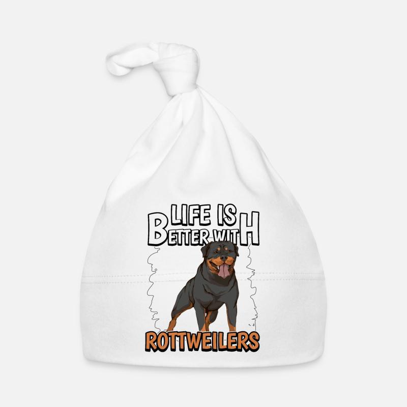 Rottweiler Life Is Better With Rottweilers Bonnet bio Bébé