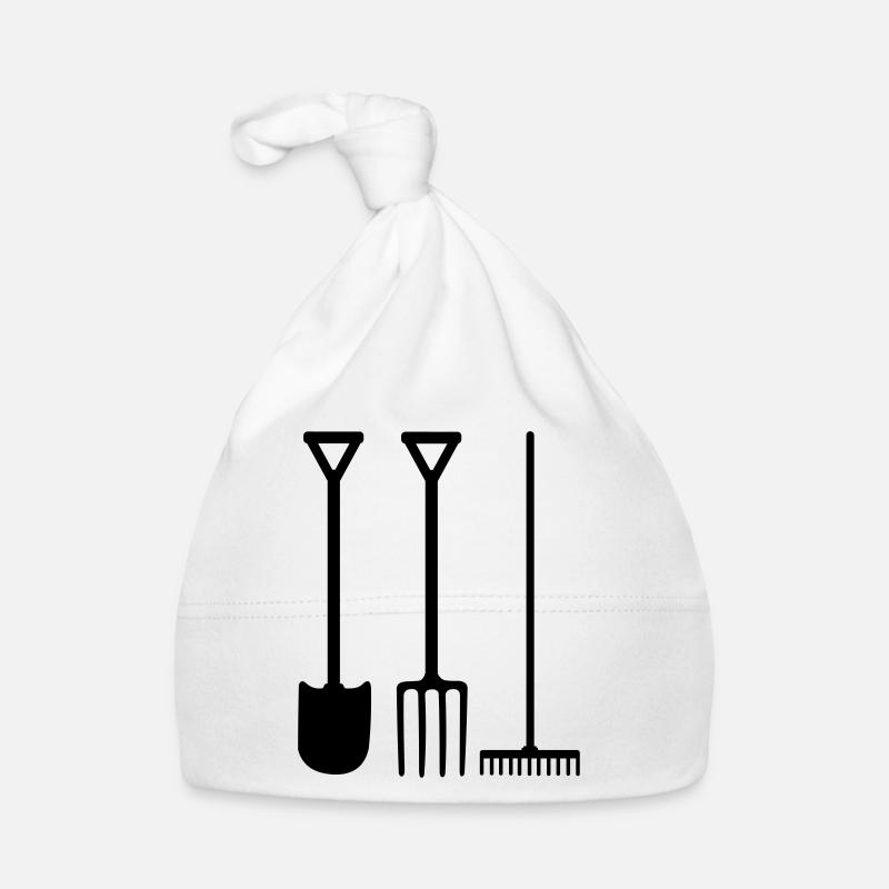 Garden tools shovel rake and pitchfork Organic Baby Cap