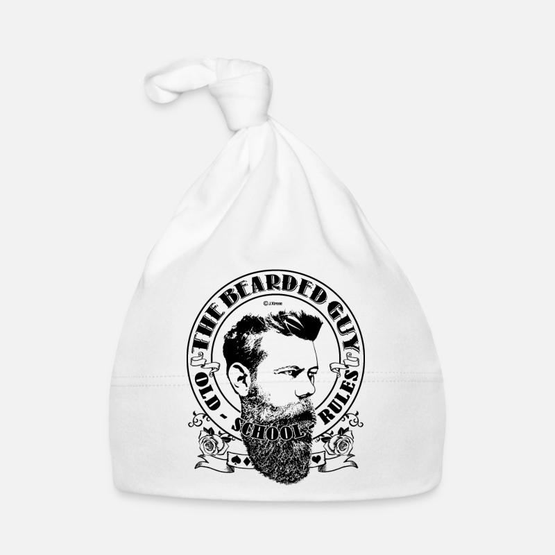 bärtiger Mann 02 - Baby Bio-Mütze - Weiß