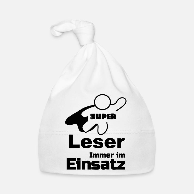 Super Leser Geschenk - Baby Bio-Mütze - Weiß