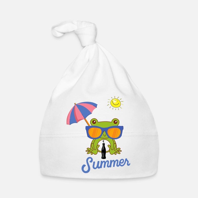 Fröhlicher Sommerfrosch Baby Bio-Mütze