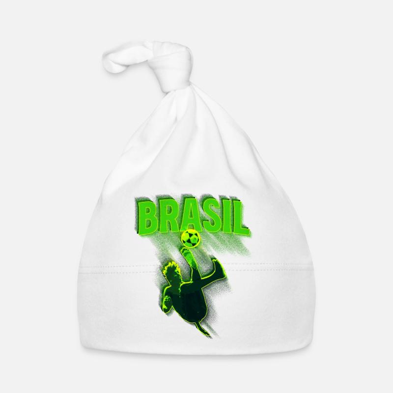 Brasil Neon Soccer Kick Organic Baby Cap