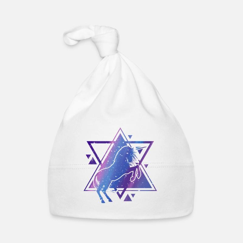 Licorne - Bonnet bio Bébé - blanc