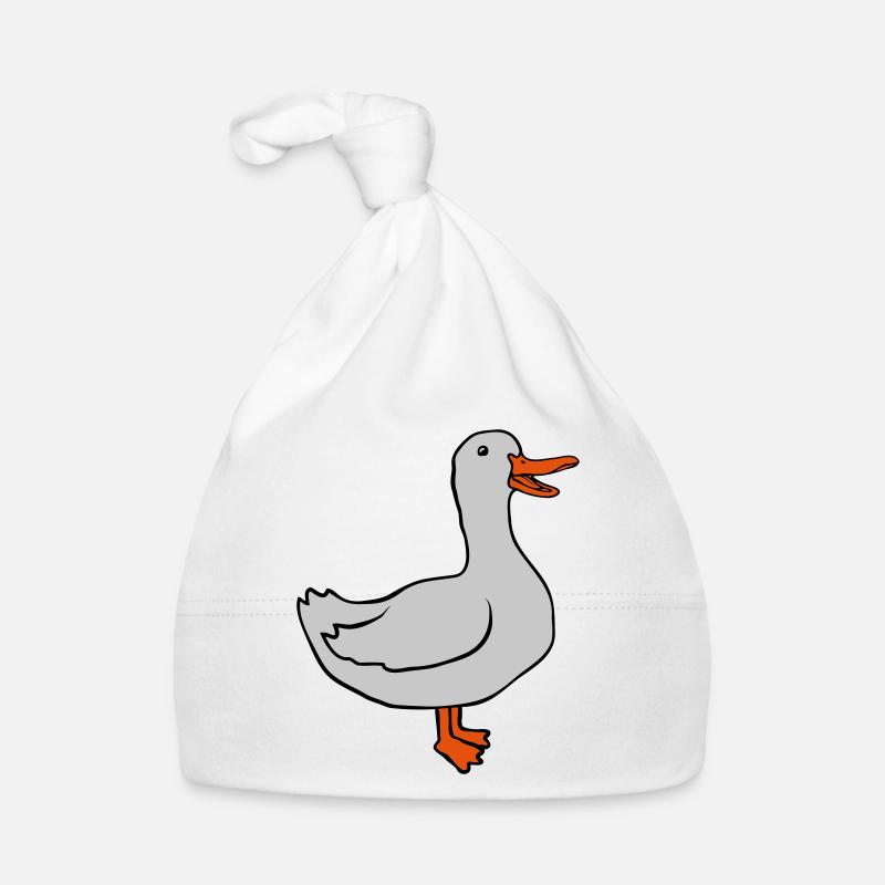 Doux design d’oie heureuse - Bonnet bio Bébé - blanc