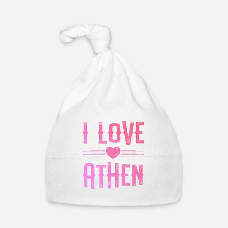 I Love Athen Baby Bio-Mütze