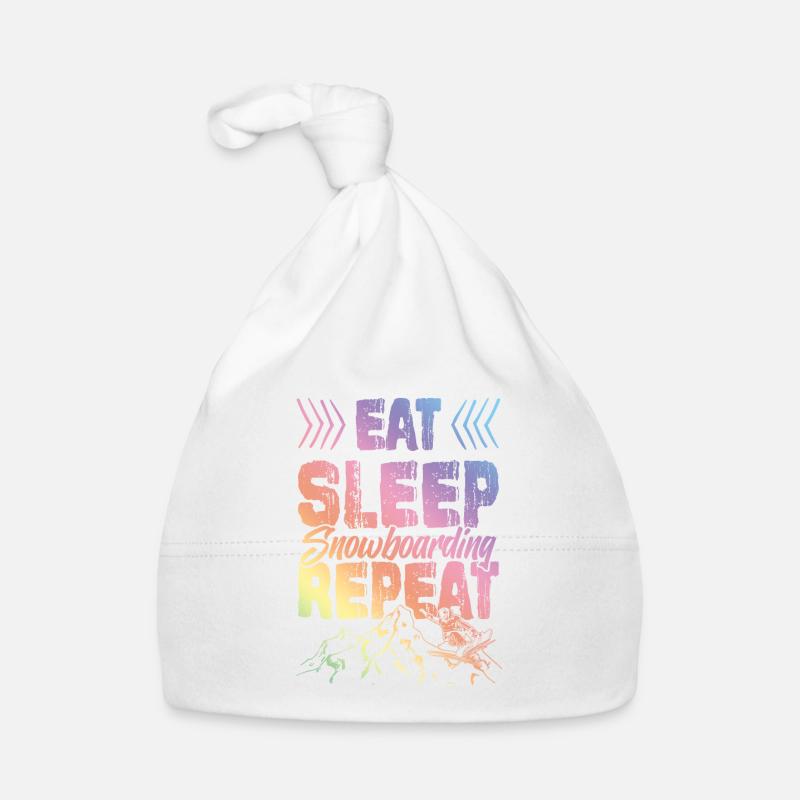Eat Sleep Snowboarding Repeat Baby Bio-Mütze