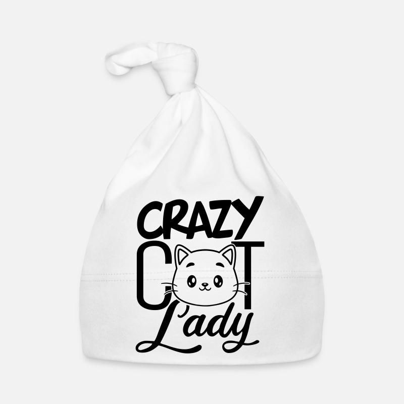 Katzenverrücktes Mädchen Baby Bio-Mütze