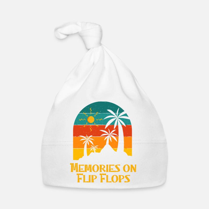 Souvenirs sur Flip Flops Summer Ocean Mer tropicale Bonnet bio Bébé