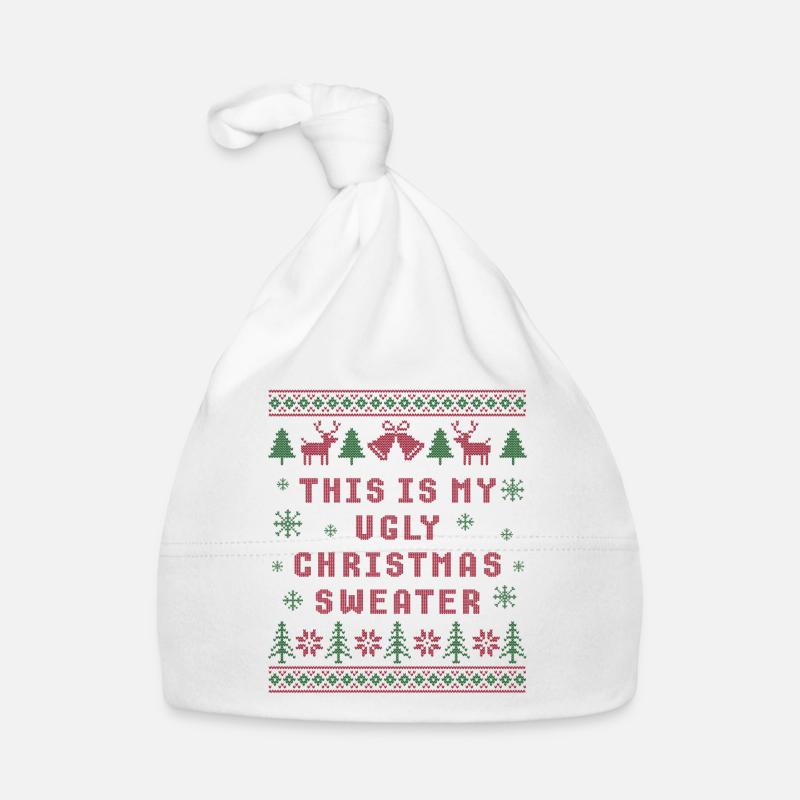 Das ist mein hässlicher Weihnachtspullover Baby Bio-Mütze