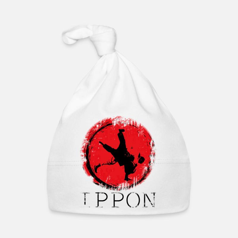 Judo ippon Tshirt Design - Bonnet bio Bébé - blanc