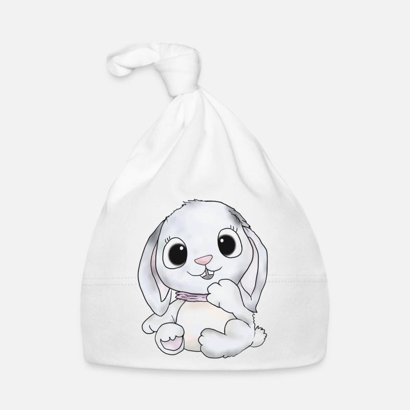 häschen in grau Baby Bio-Mütze