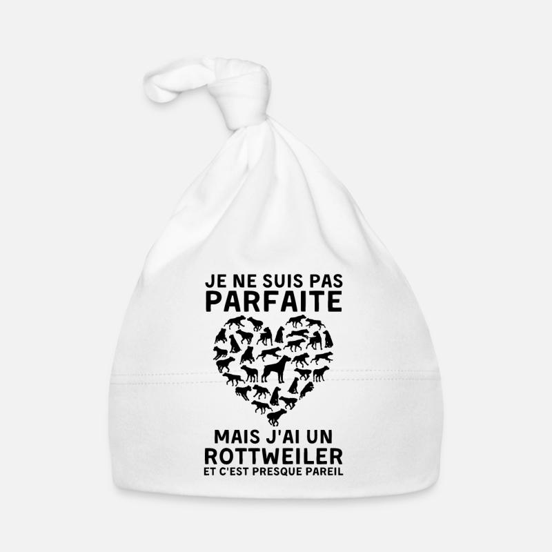 rottweiler 2 - Bonnet bio Bébé - blanc