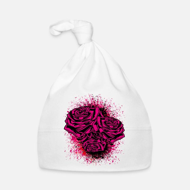 Rose Illustration Organic Baby Cap
