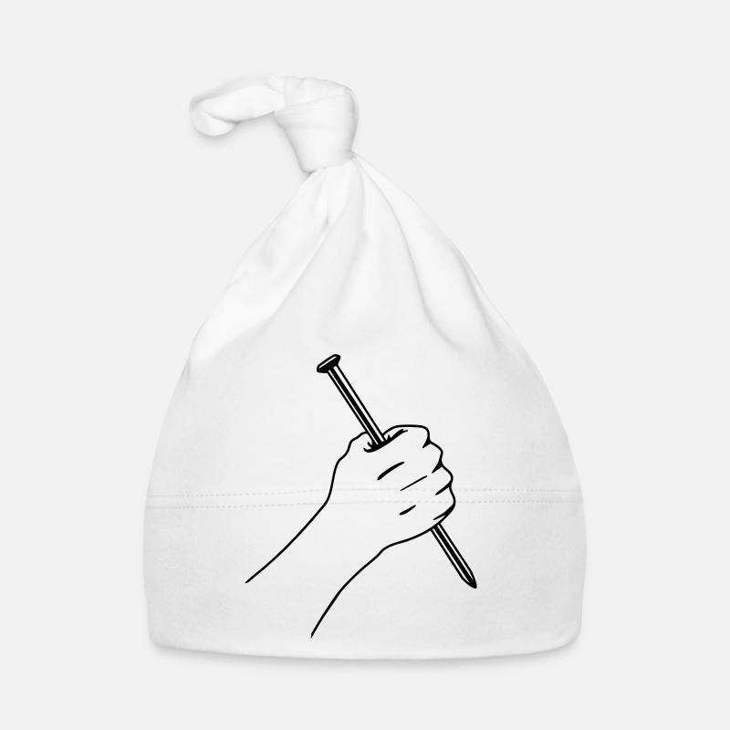 Großer Nagel in Faust Baby Bio-Mütze