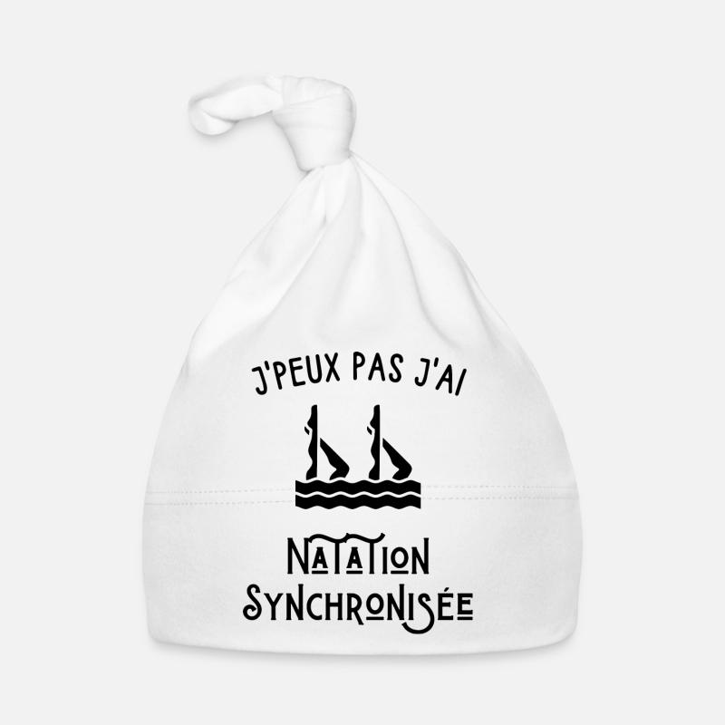 J'Peux Pas J'Ai Natation Synchronisée - Bonnet bio Bébé - blanc