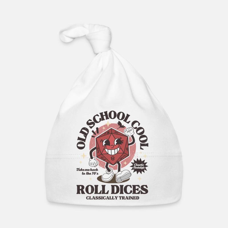 Dungeons - Old school roll dragons dices retro D20 Organic Baby Cap