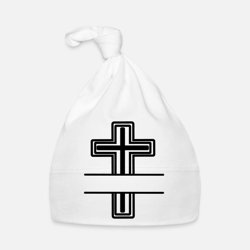 Monogramm-Kreuz Baby Bio-Mütze