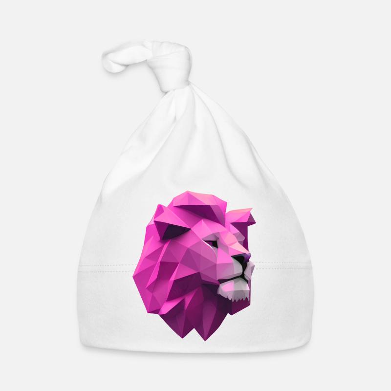 Löwe pink Low Poly Art Baby Bio-Mütze