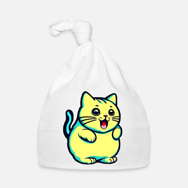 Chat jaune mignon Bonnet bio Bébé
