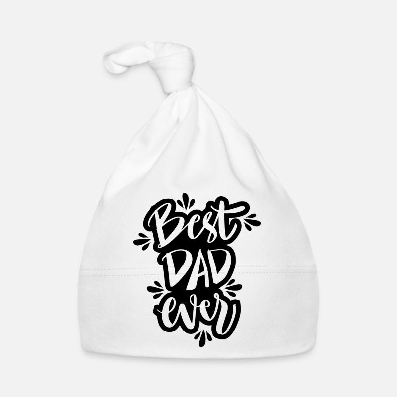 Best dad ever black and white text typography Organic Baby Cap
