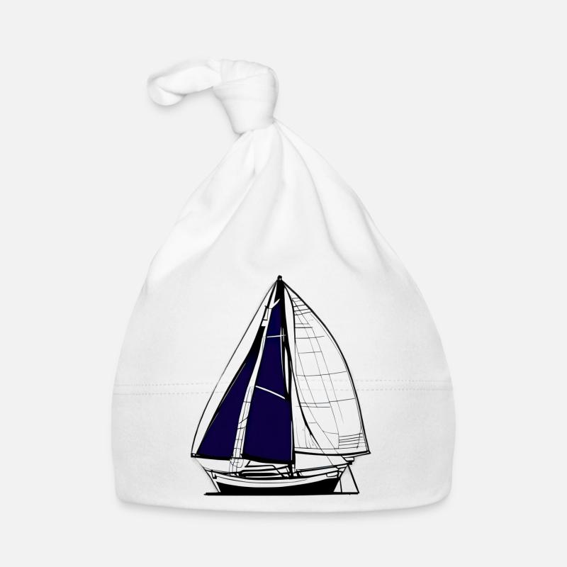 Sailing Sailboat Sailing Sailing Sailing Ship Organic Baby Cap