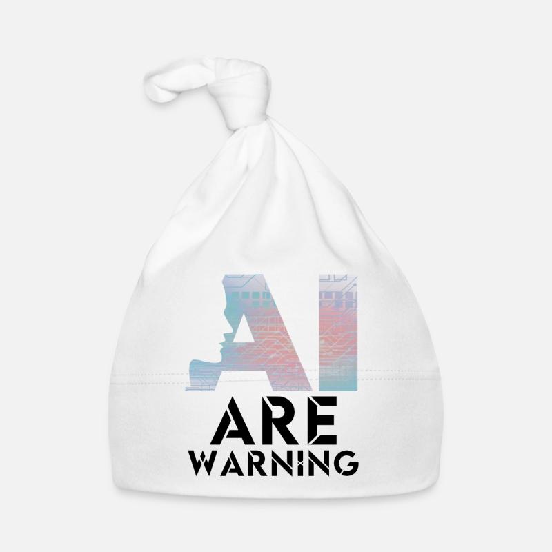 AI alert Caution artificial intelligence - Organic Baby Cap - white