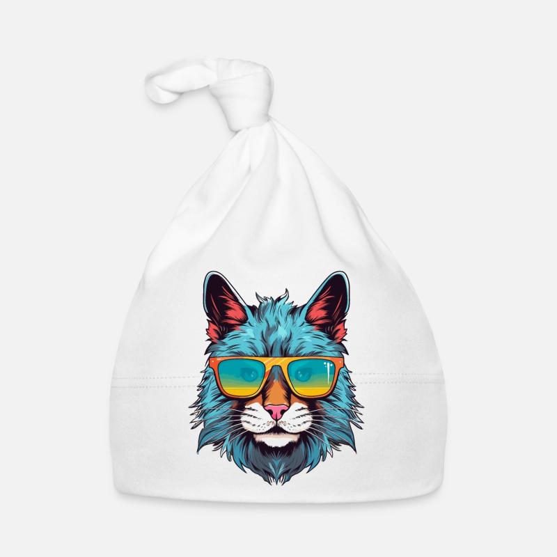 Luchs mit Sonnenbrille Baby Bio-Mütze