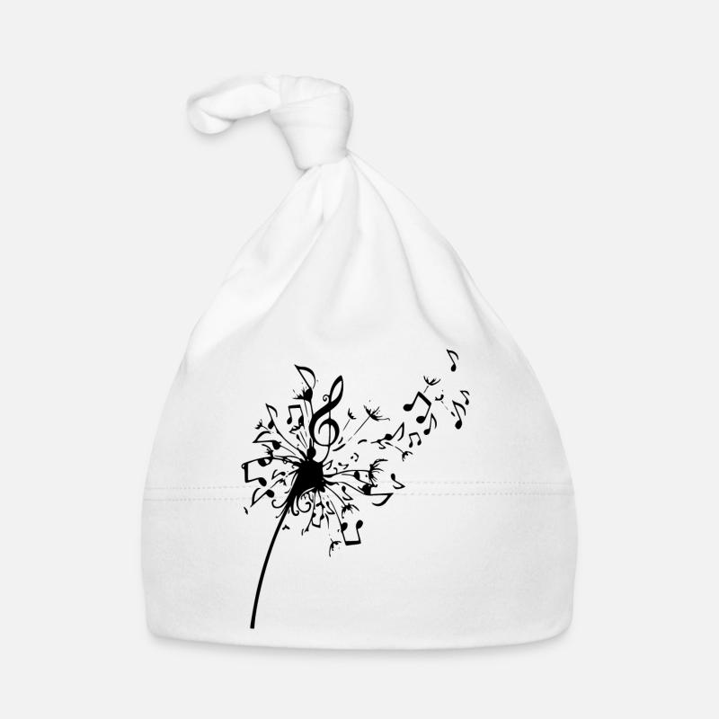 Dandelion musical notes Organic Baby Cap