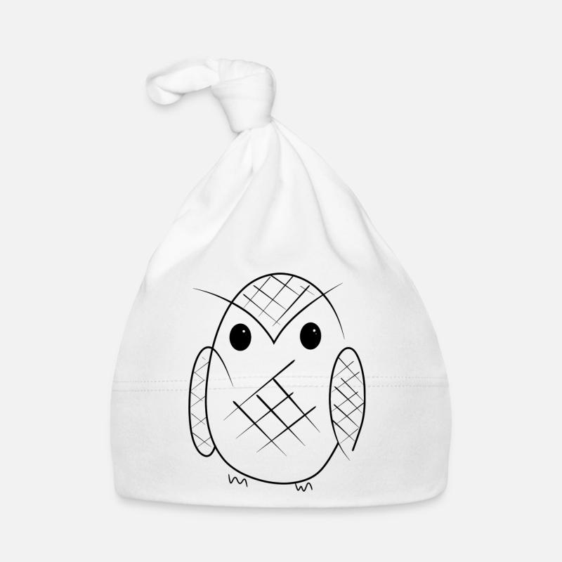 Eule Striche Baby Bio-Mütze