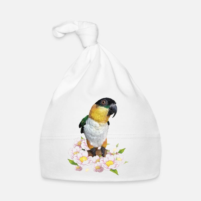 The black-headed caique Organic Baby Cap