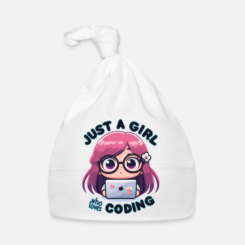 JUSTE UNE FILLE QUI AIME CODER Bonnet bio Bébé