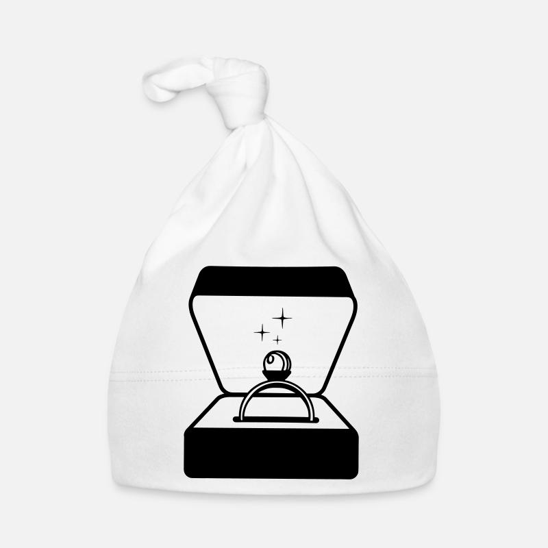 Ring mit Perle in Box Baby Bio-Mütze