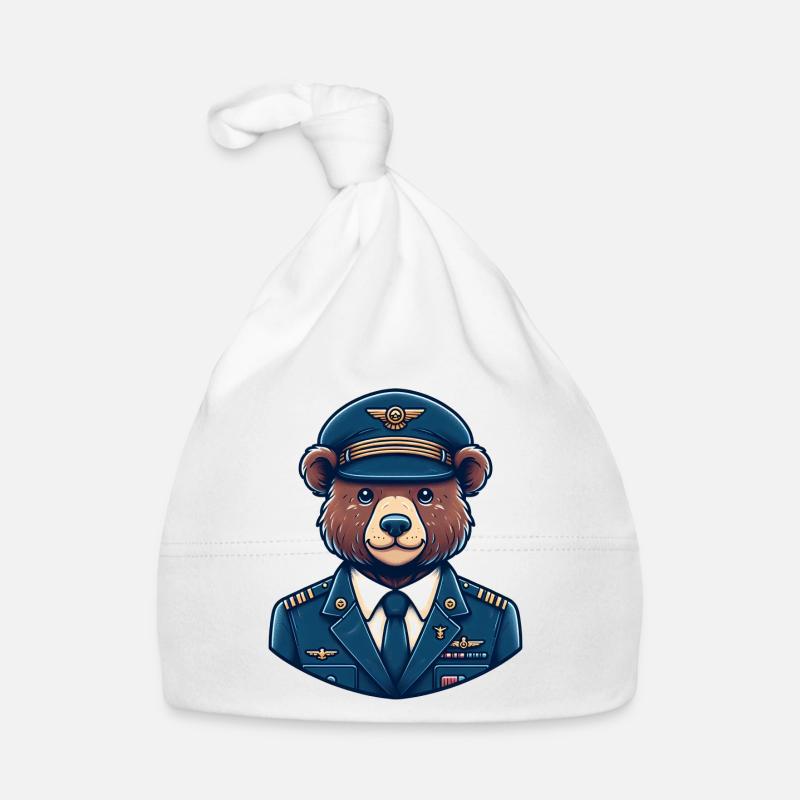 Cute Bear Pilot Baby Bio-Mütze