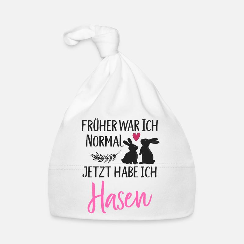 Früher war ich normal jetzt habe ich Hasen Spruch Baby Bio-Mütze