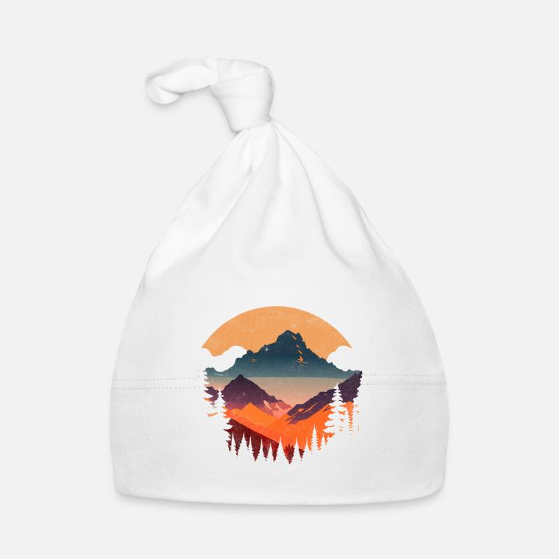 Alpine sunset in silhouette Organic Baby Cap