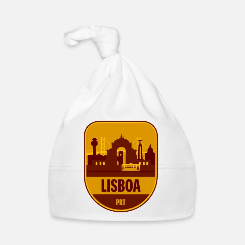 Tramway de la Skyline de Lisboa - Bonnet bio Bébé - blanc