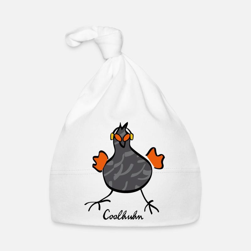 RIKELS Das Cool-Huhn 2026 - Baby Bio-Mütze - Weiß