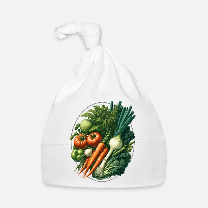 Légumes - Bonnet bio Bébé - blanc