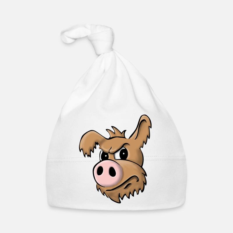 Pig dog skeptical Organic Baby Cap