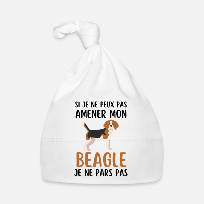 Race de chien beagle - Bonnet bio Bébé - blanc