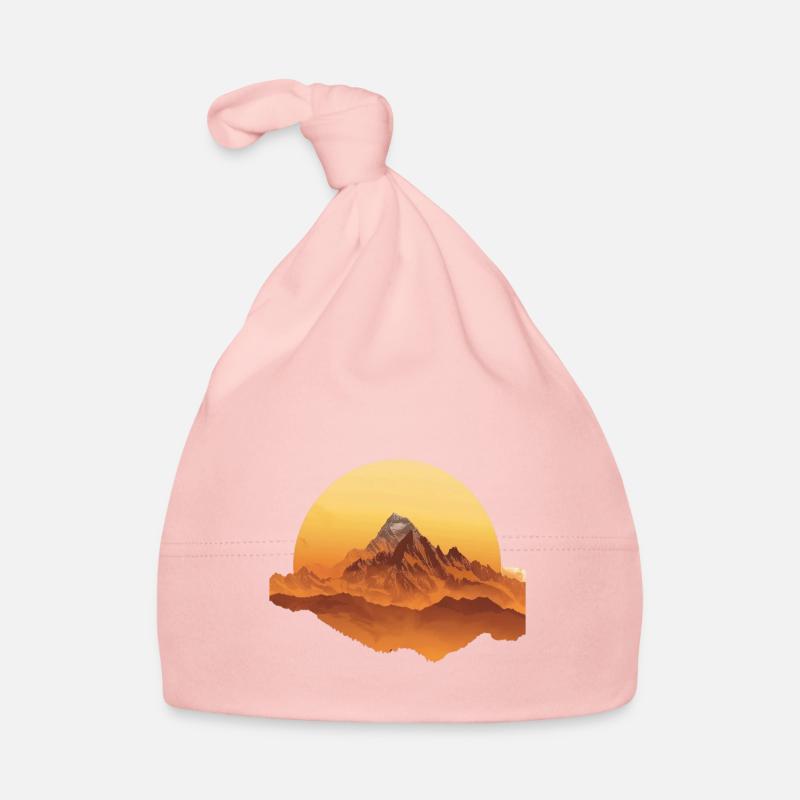 Sunset Mountains Circular Shape Organic Baby Cap
