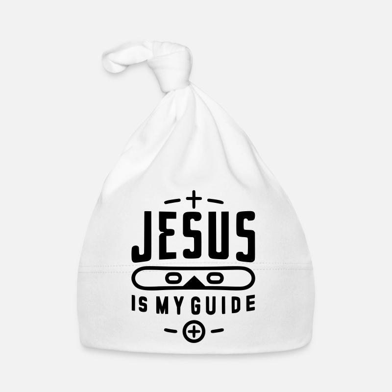 Jésus est mon guide - Bonnet bio Bébé - blanc