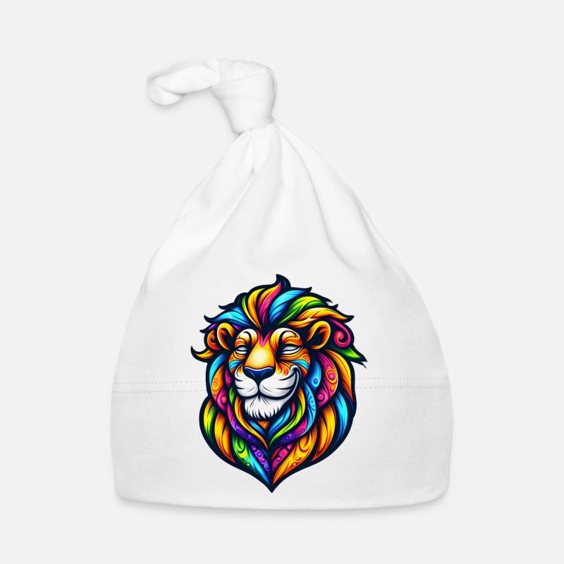 lion psychédélique Bonnet bio Bébé