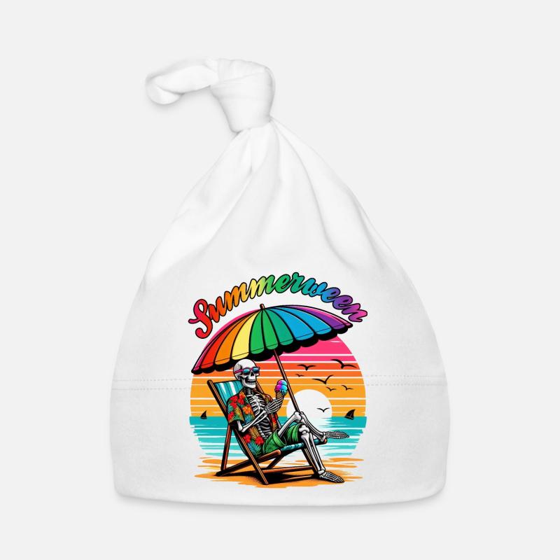 Summerween Skeleton : se détendre en été Bonnet bio Bébé