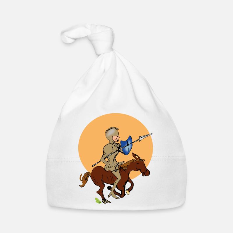 Ritter auf Pferd - Baby Bio-Mütze - Weiß