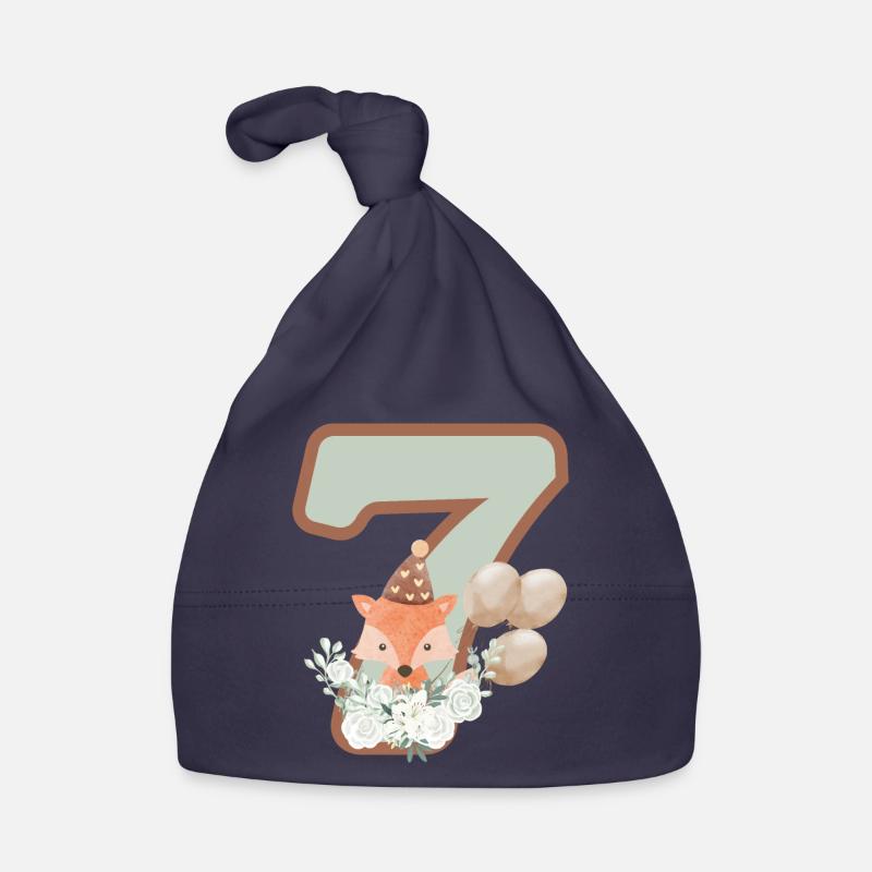 7. Geburtstag Fuchs Blumen Baby Bio-Mütze