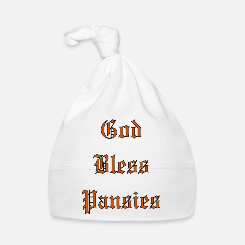 GodBlessPansies - Bonnet bio Bébé - blanc